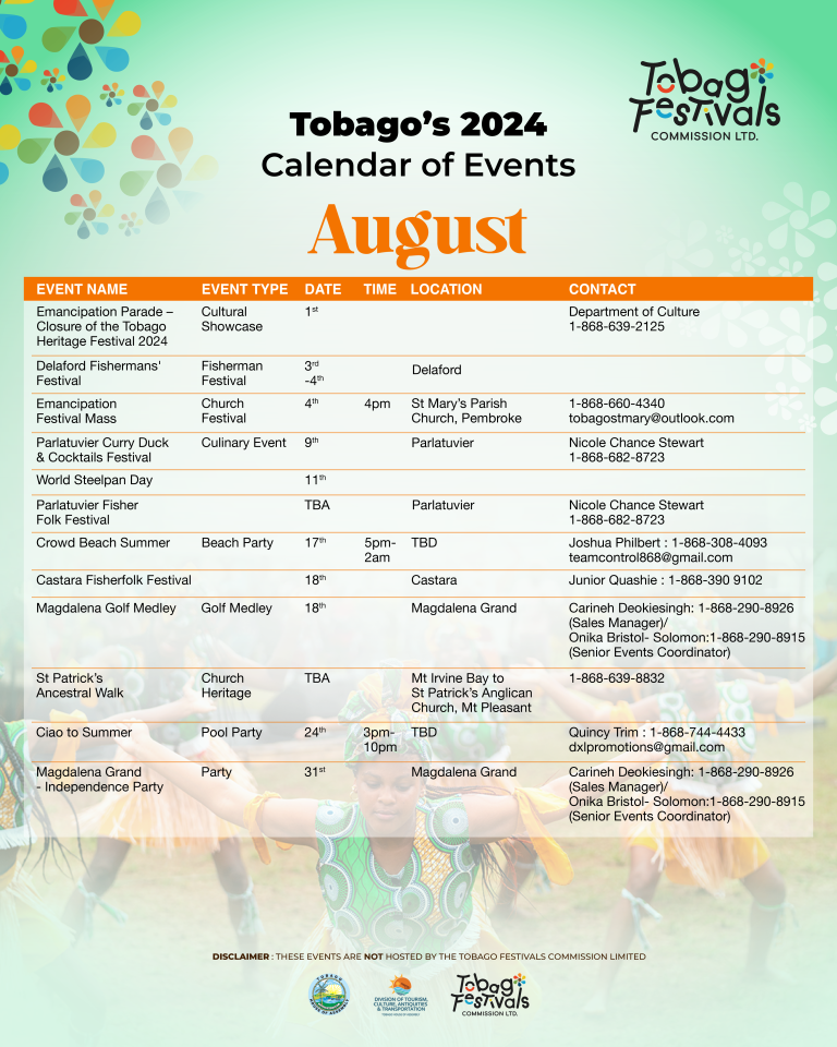 AUGUST 2024 Tobago Festivals Commission Ltd.